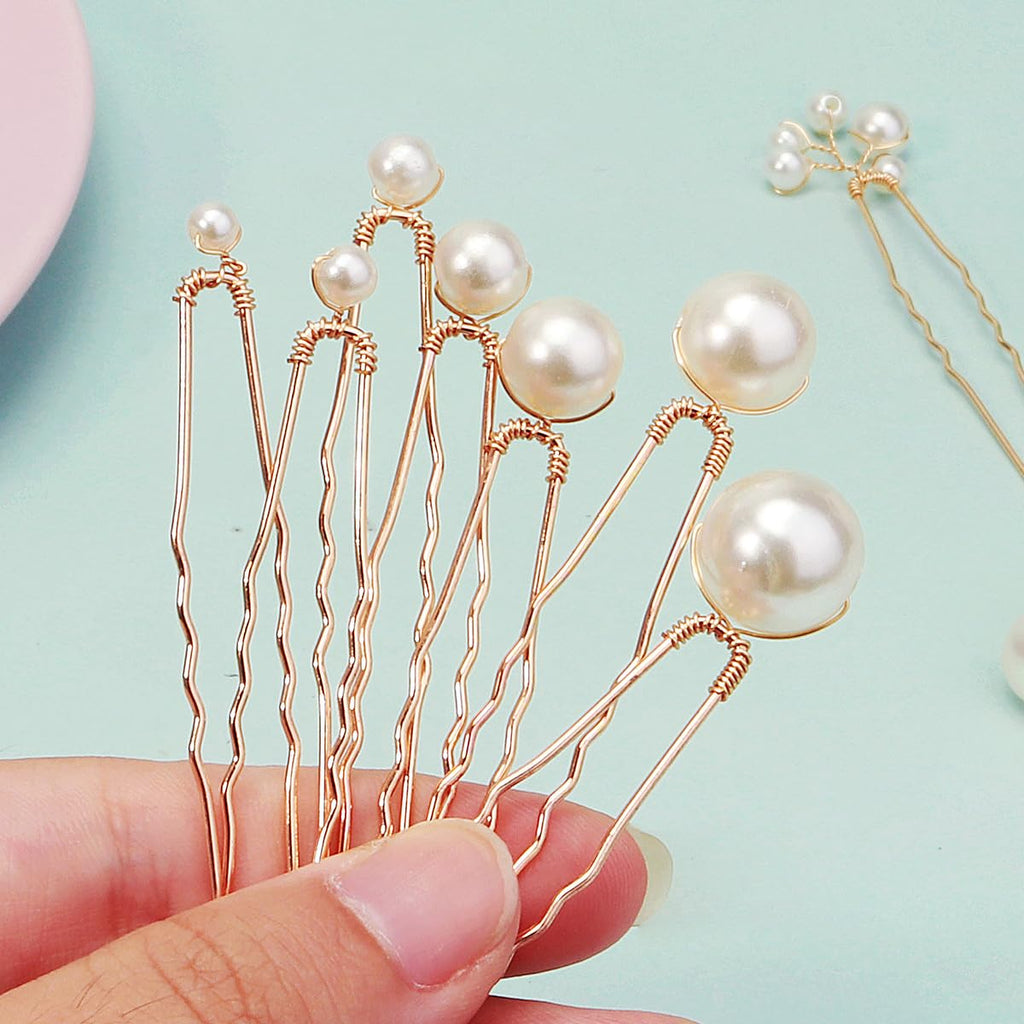 Handmade Pearl Bridal Hair Pins Wedding Hair Accessories For Women Brides Bridesmaid