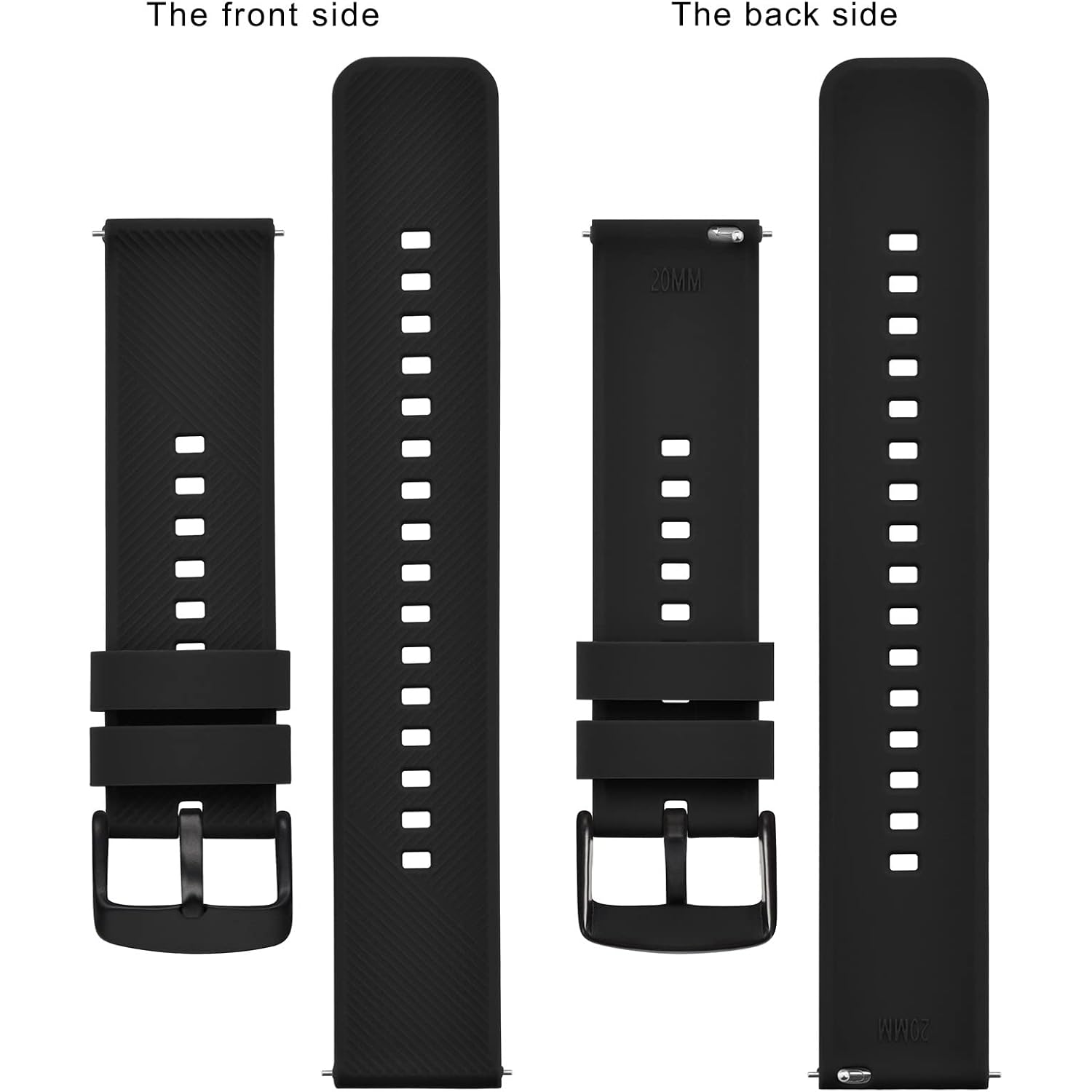 Bisonstrap Watch Strap 18Mm 19Mm 20Mm 21Mm 22Mm, Quick Release Silicone Watch Bands For Men Women