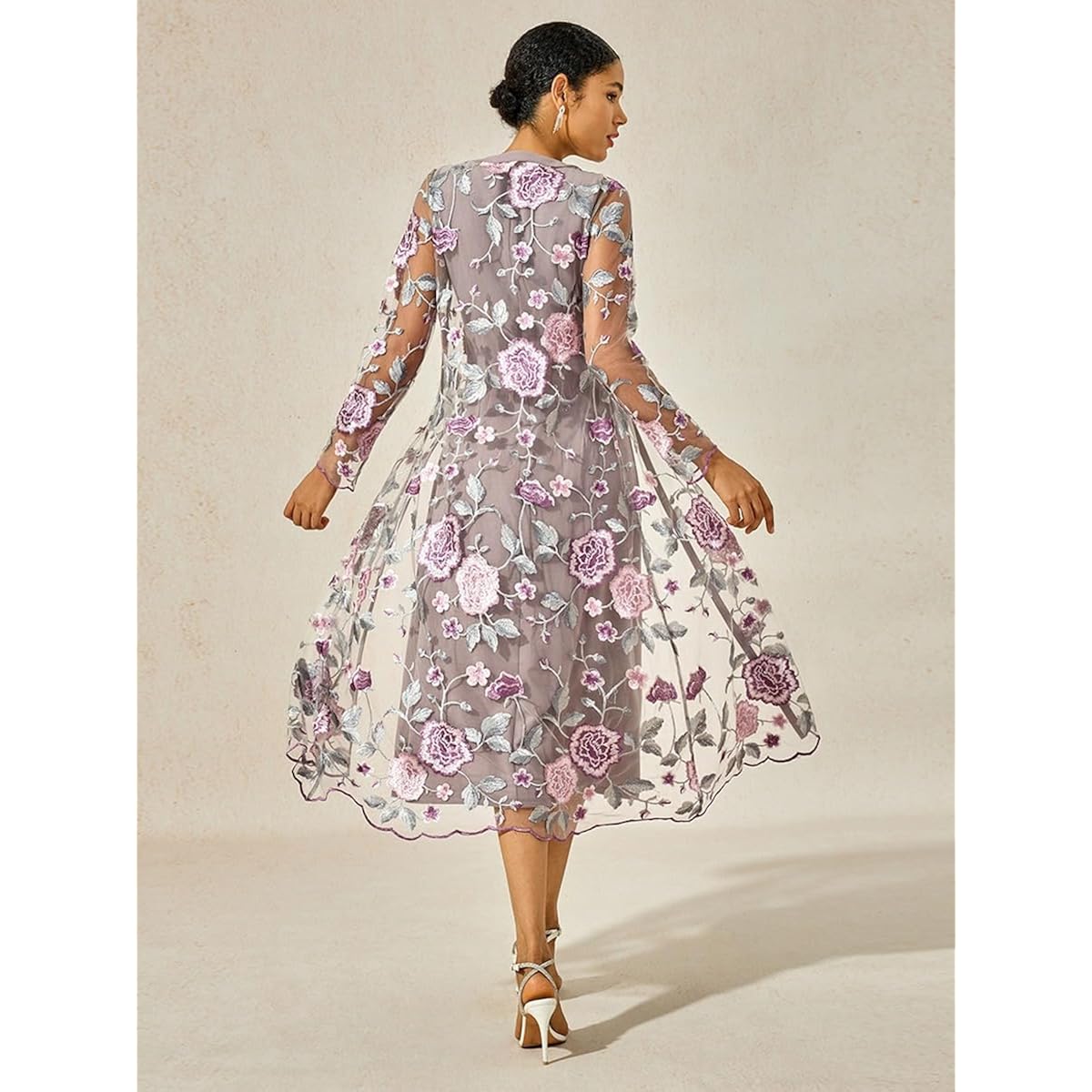 Women'S Maxi Dresses 2 Piece Outfit Wedding Guest Cocktail Tea Party Dress Ruffle Lace Floral Casual Formal Evening Dress
