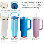 Replacement Straws - Only Compatible With 30 Oz & 64 Oz (Old Model) Stanley Iceflow Flip Straw Tumbler-Accessories Included 6 Straws,1 Cleaning Brush