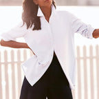 Button Down Shirts For Women Cotton Oxford Shirts Long Sleeve Dress Shirts Collared Blouses Work Casual Solid Tunic Tops