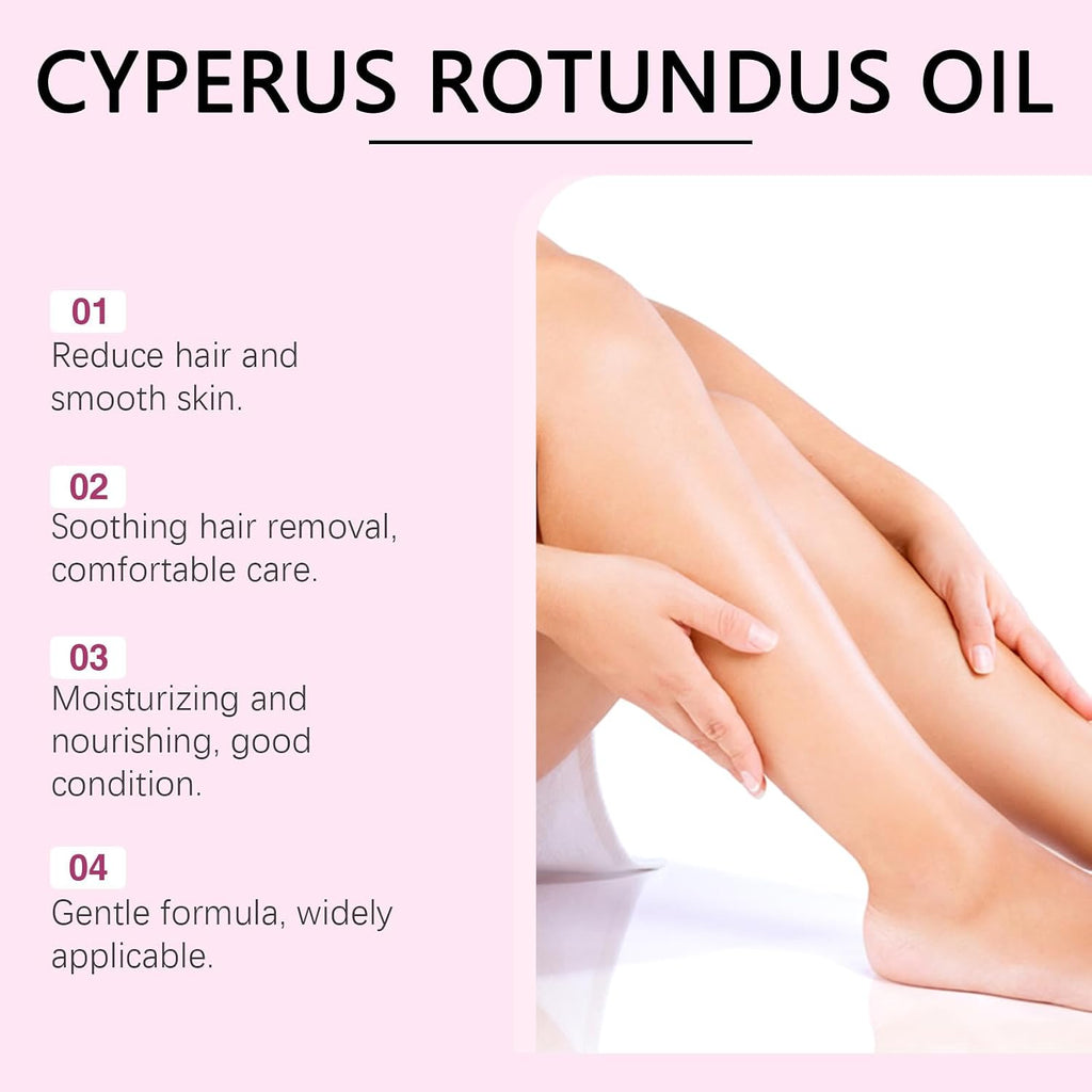 Mqn Natural Hair Removal Oil & Inhibitor Cyperus Rotundus Oil To Slow Body Hair Growth For Women & Men, Soothes Skin, 60Ml, All Skin Types