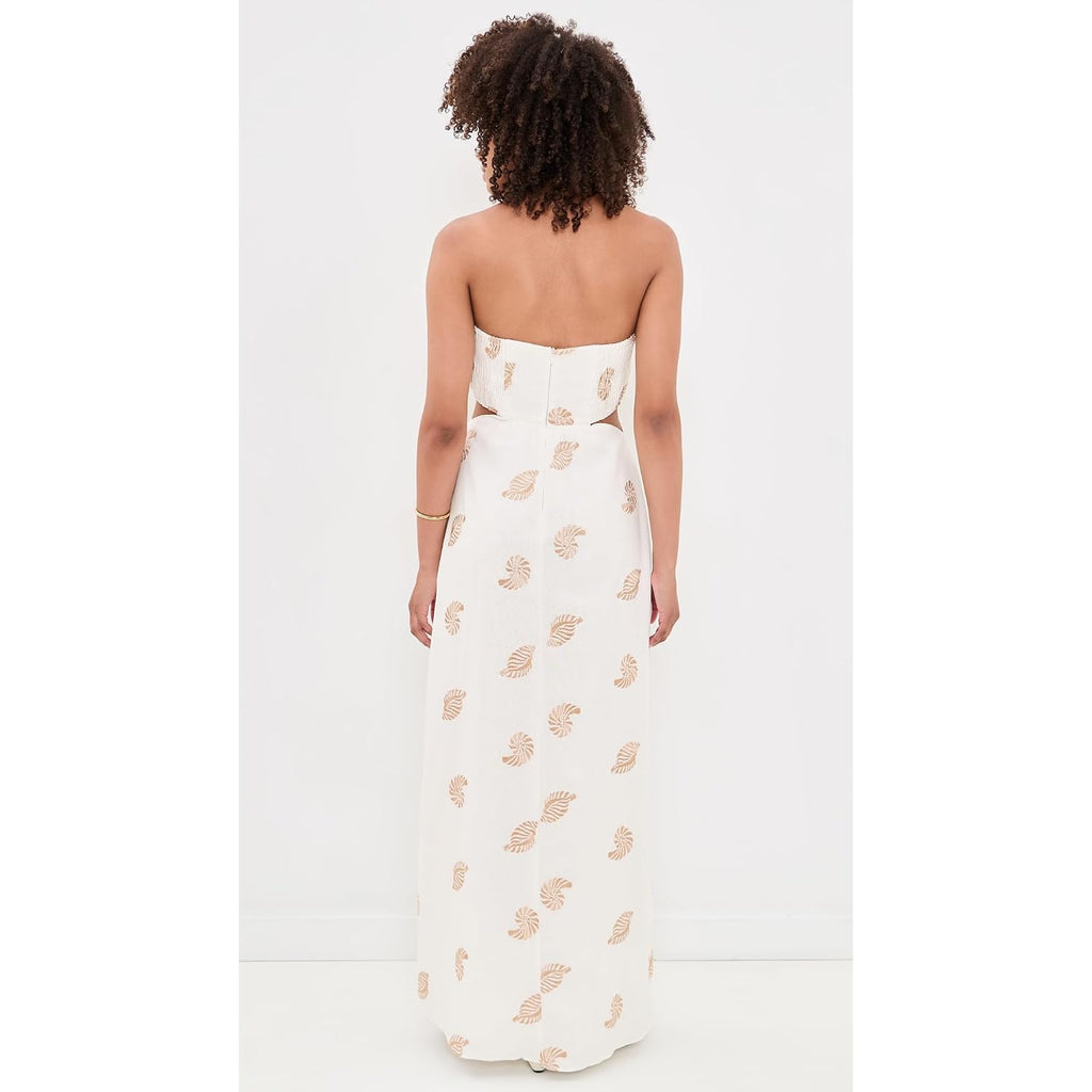 Dress To Women'S Embroidered Shell Linen Maxi Dress
