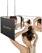 Jusron 360 Viewing Angle Self Hair Cutting Mirror, Clear Anti-Fog Hd Glass (Black Without Led Without Accessories)