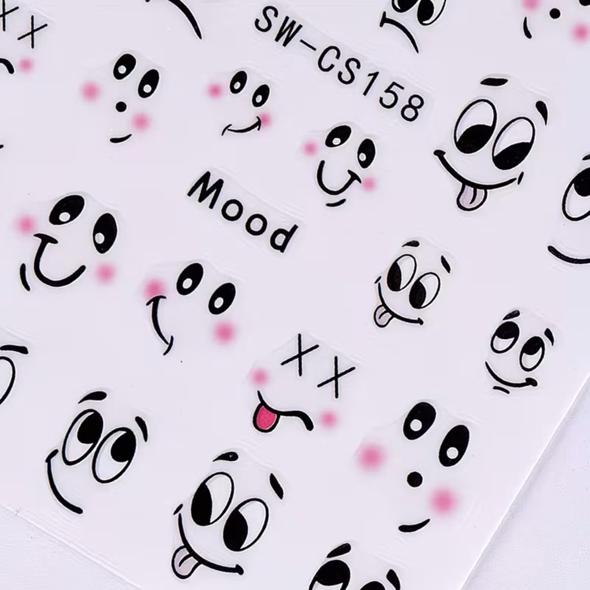 Cute Expression Nail Art Stickers Cute Black Ant Cartoon Nail Decals 6PCS 3D Self-Adhesive Black Ants Face Expression Playful Design Manicure Stickers Gel Polish Sliders for Women DIY Nail Decorations