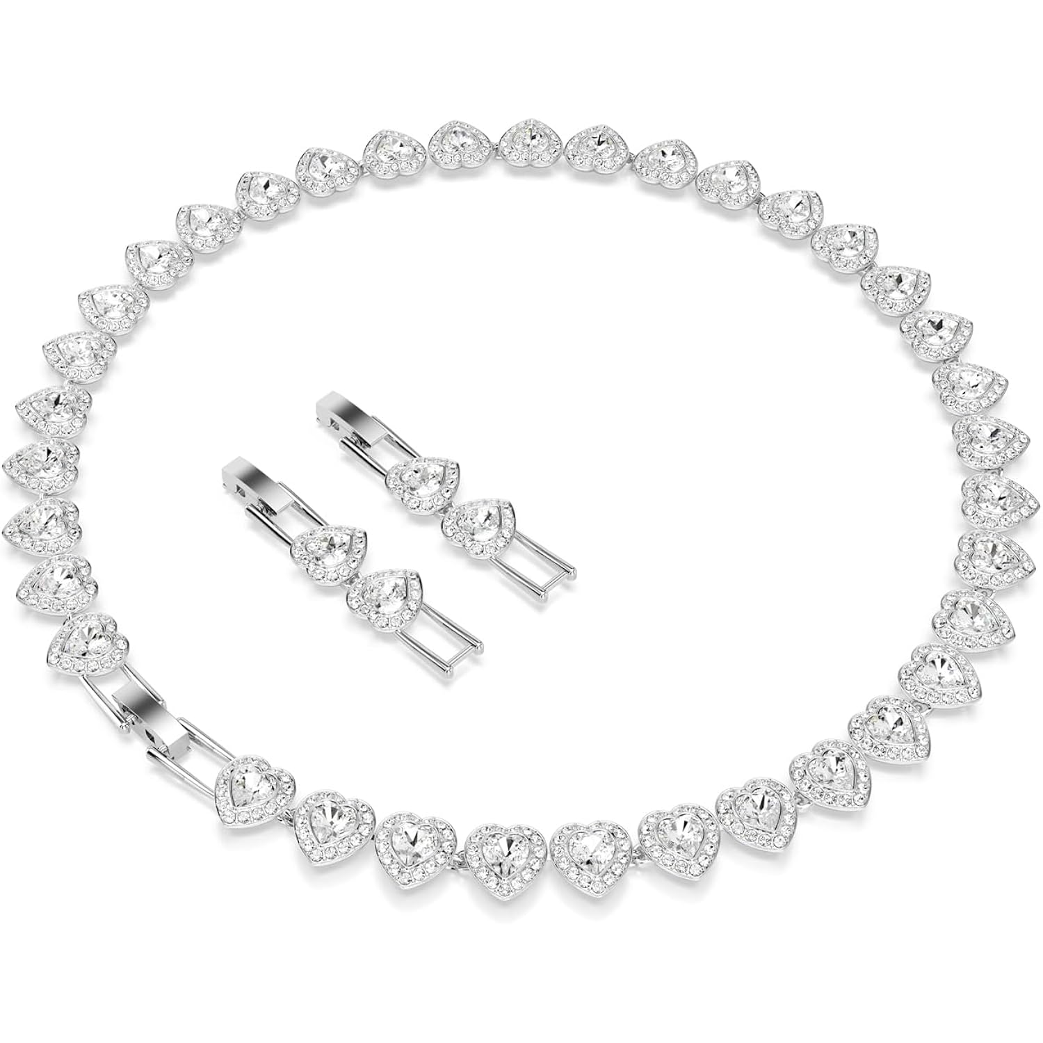 Swarovski Ariana Grande Collection, Clear Crystal & Pearls, Rhodium Finish, Necklaces, Earrings and Bracelets