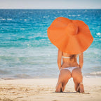 Oversized Beach Straw Hat for Women, Fashion Large Wide Brim Visor Hats Handmade Roll Up Floppy Sun Hat for Summer Beach Cap Orange