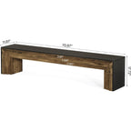 Tribesigns 71" Extra Long Entryway Bench, Farmhouse Bed Bench (Black&Brown) | Modern Wooden Shoe Bench Indoor Seating With Layered Design For Hallway, Bedroom, Living Room, Sofa Back, Dining Room