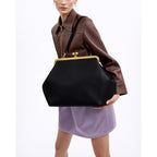 Slouchy Kiss Lock Crossbody Bags Women Crescent KissLock Cross Body Hobo Shoulder Purses Kiss Clasp Hobo Handbags Wallet