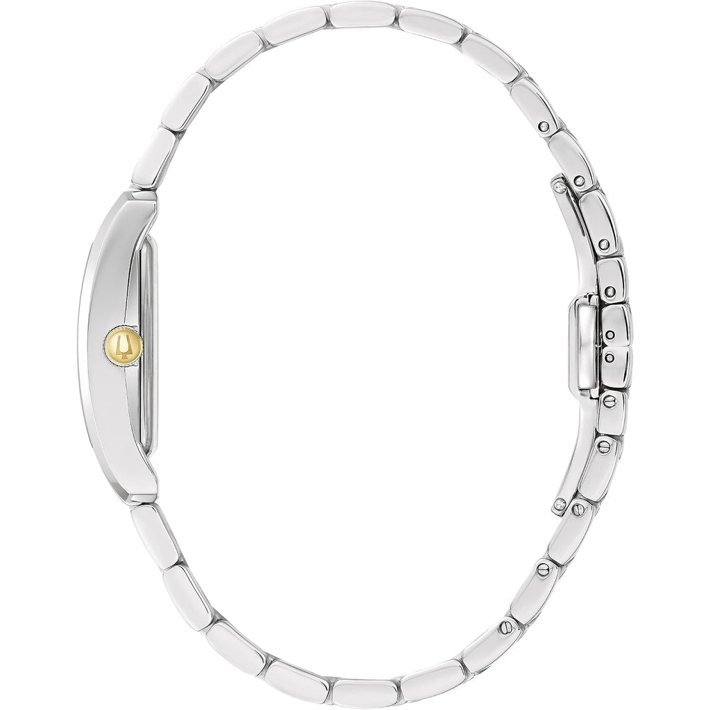 Bulova Ladies' Classic Diamond Two-Tone Stainless Steel 3-Hand Quartz Watch, Rectangle