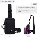 Peicees Small Crossbody Bag for Men Women Mini Sling Bag Travel Running Phone Daypack Cross Body Shoulder Bags with Keyholder