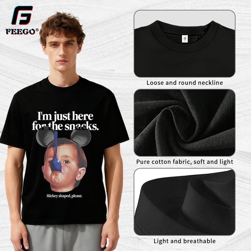 Feego Thickened Cotton Short Sleeve Custom T-Shirts,Front & Back Print,Personalized With Your Photo,Fit For Men Women
