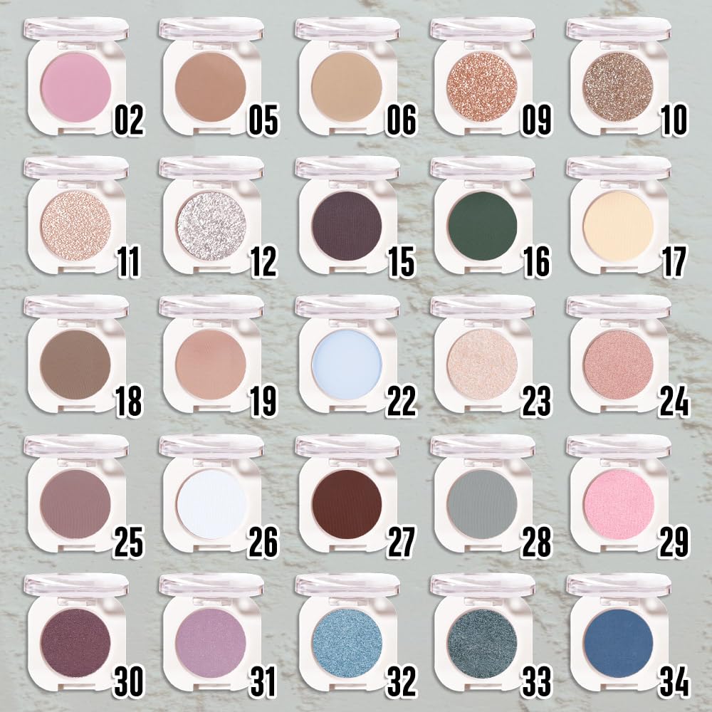 Dusty Grey Single Matte Eyeshadow Makeup, Neutral Powde Eye Shadow for Older Women, Smoky Gray Grey Matte Singles Eyeshadow Palette Pigmented Waterproof,Girls Monochrome Eyeshadows Gift 28