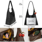 Vegan Hobo Bag Cherry Leather Shoulder Purse Slouchy Designer Crossbody Bag For Women Retro Tote Handbag