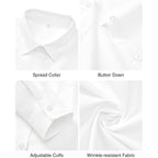 J.Ver Button Down Shirts For Women Wrinkle Free Long Sleeve Dress Shirt Business Casual Work Blouse With Pocket
