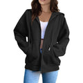 Zip Up Hoodie Women Oversized Sweatshirts 2026 Fall Fashion Fleece Lined Jacket Thick Warm Coat Winter Clothing