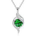 FANCIME Birthstone Necklace for Women Round Cubic Zirconia Necklace S925 Sterling Silver full Love Birthday Gifts for Mom Women
