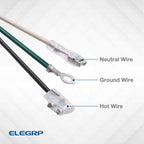 Elegrp 0651515Ly L15515 L22515 14Awg Lcdi Power Cord Plug For A/C Air Conditioner, E250451 Ul Certified, 7.5Ft Leakage Current Detection Interrupter Replacement, 120V 15A 1800W 60Hz Nema 5-15P, 1 Pack