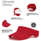Komorebi Visors for Women Unisex Sun Visor Hats Adjustable Running Caps Summer Sun Protection Tennis Hat for Sports
