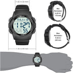 Beeasy Mens Digital Sports Watch, 50M Waterproof 49Mm Rubber Strap Mens Watches With Stopwatch, Countdown Timer, Alarm & Dual Time—Ideal For Sport, Gym, Running, Referee, School & Daily Wear