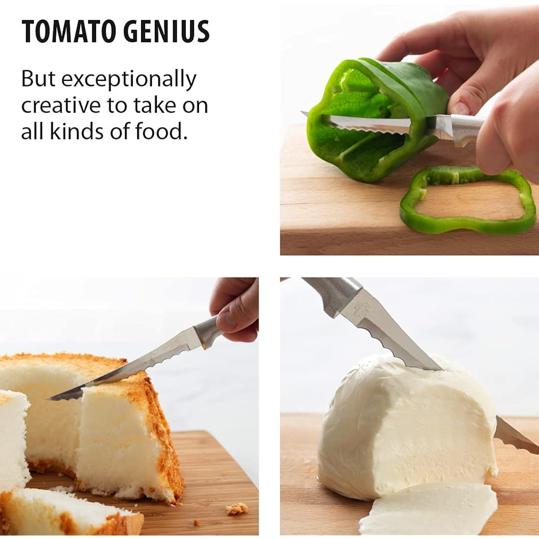 Rada Cutlery Tomato Slicer Knife (R126), 5" Stainless Steel Serrated Blade, Silver Handle