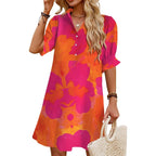 Womens Summer Shirt Dress 2026 Casual Ruffle Short Sleeve Button Down Flowy Swing Shift Mini Dresses With Pockets