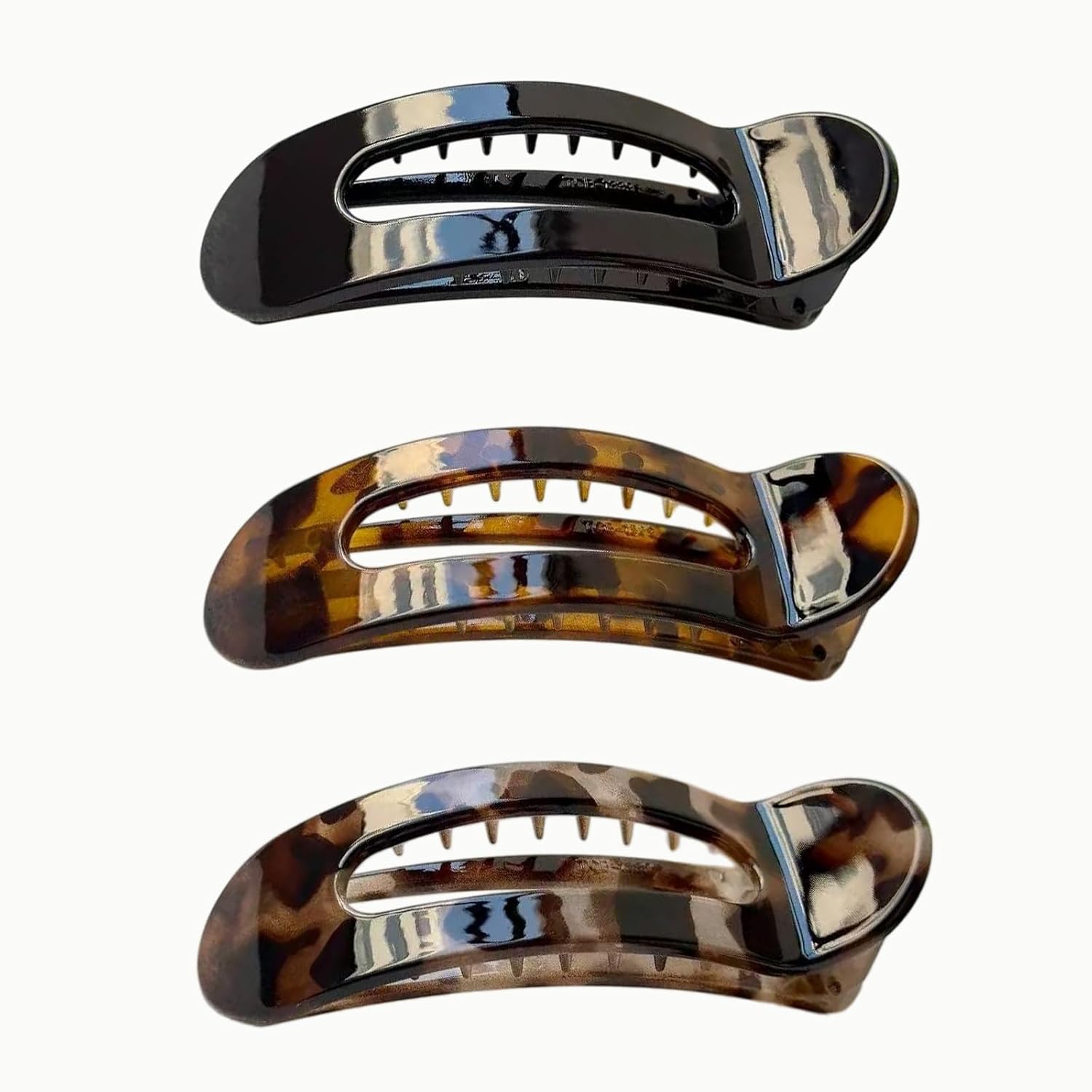 3 Pack Flat Hair Clips For Women Leopard Non-Slip Comfort Hair Clips For Thick & Thin Hair Styling Accessories