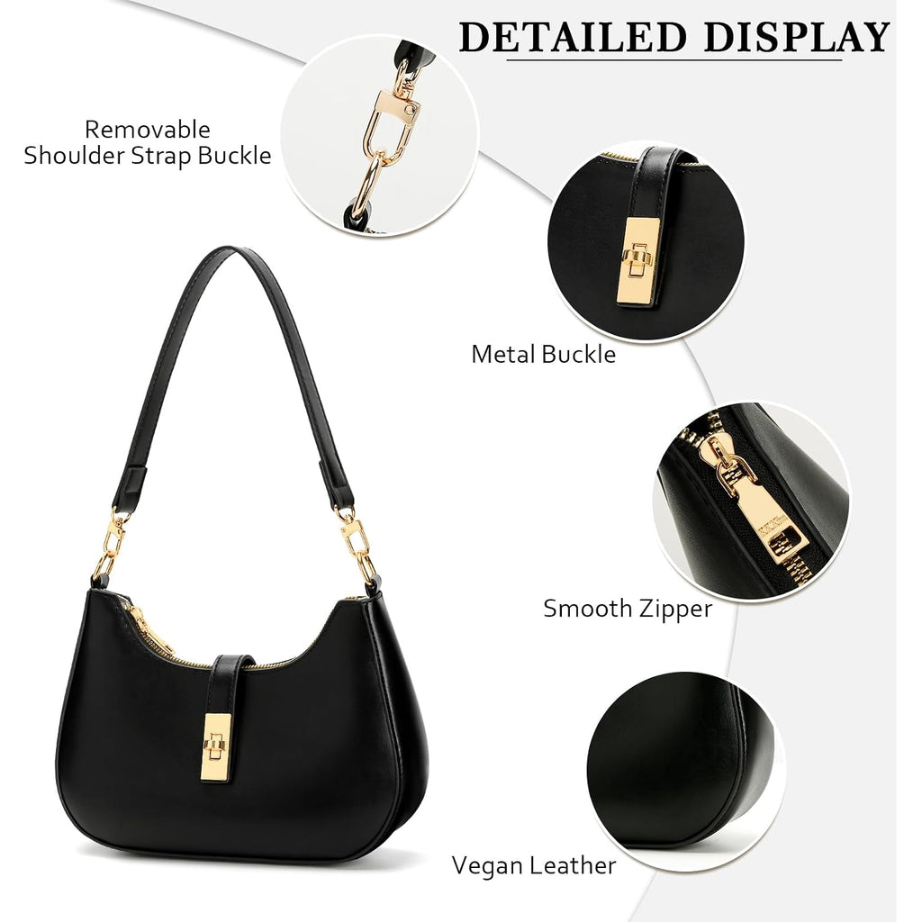 Kkxiu Shoulder Bag For Women Cute Hobo Handbag And Vegan Leather Retro Small Clutch Purse With Zipper