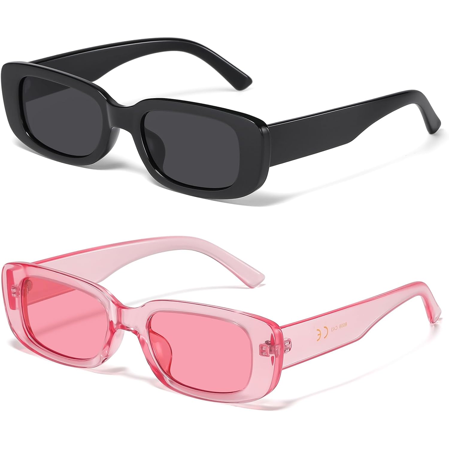 Jaspin Rectangle Sunglasses For Women Men Trendy Y2K Retro 90S Sun Glasses Uv Protection Cool Square Frame