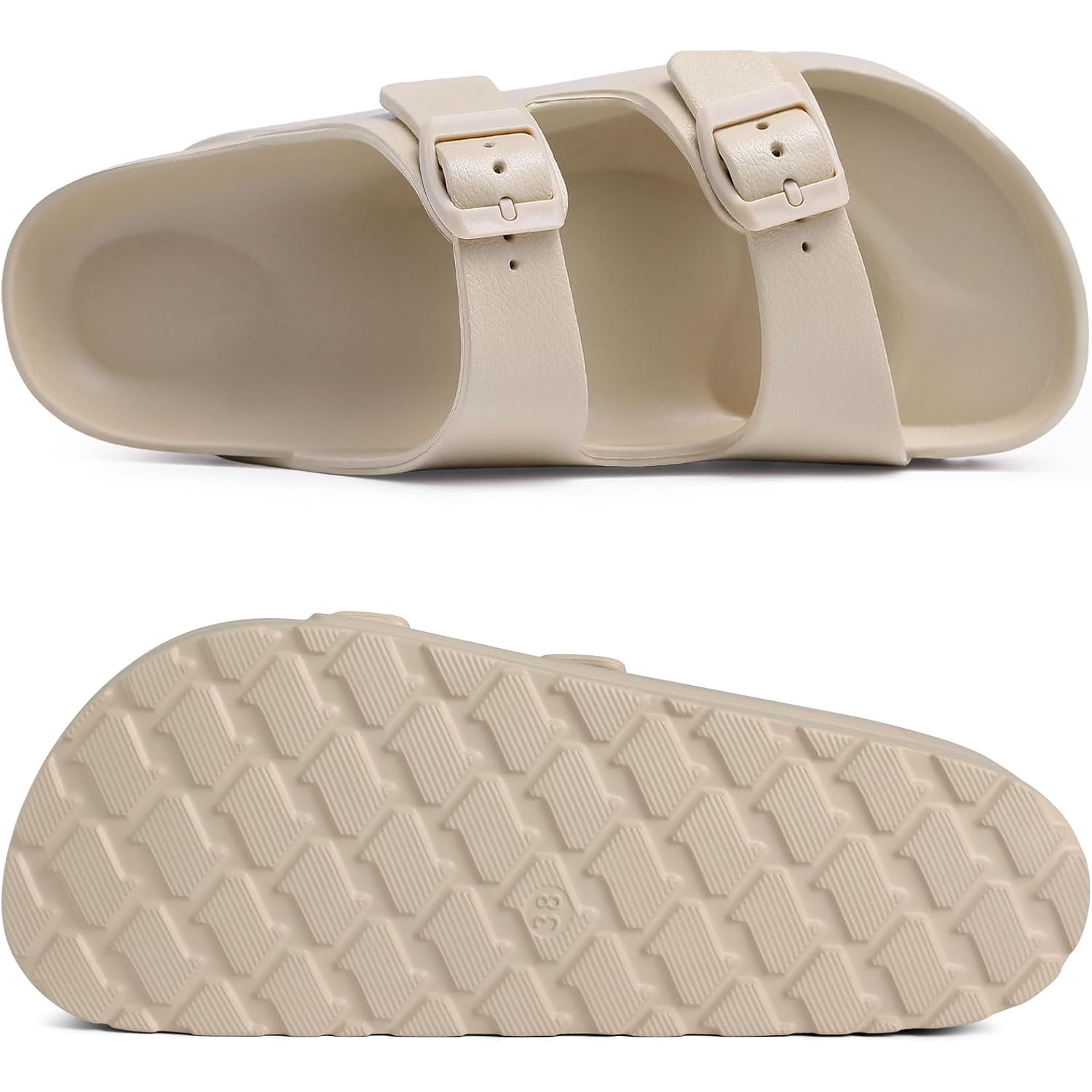 Goosecret Women'S Comfortable Arch Support Walking Platform Sandals | Lightweight Chunky Slip-On Foam Slides With Adjustable Buckle, Sandals For Beach And Daily Wear