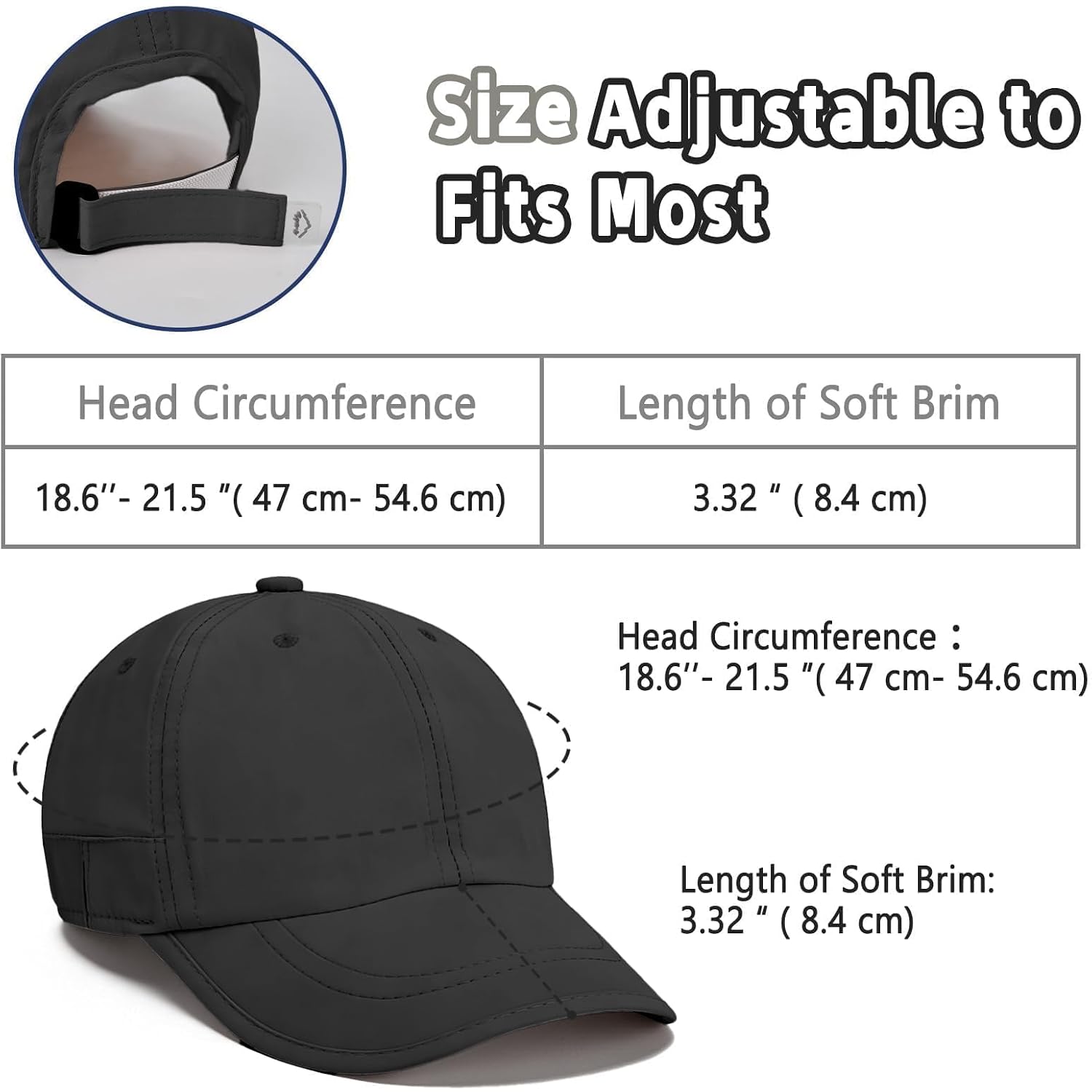 Soft Brim Baseball Cap Low Profile Unstructured Dad Hat, Adjustable Washer Friendly Sport Hats For Golf Running
