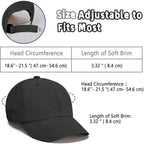 Soft Brim Baseball Cap Low Profile Unstructured Dad Hat, Adjustable Washer Friendly Sport Hats For Golf Running