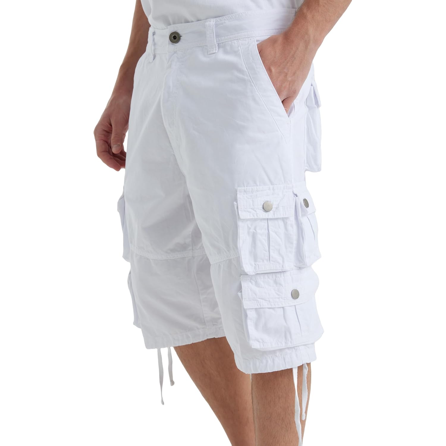 Ygreyg Mens Cargo Shorts Long Capri Below The Knee Shorts 3/4 Relaxed Fit Long Shorts With Pockets