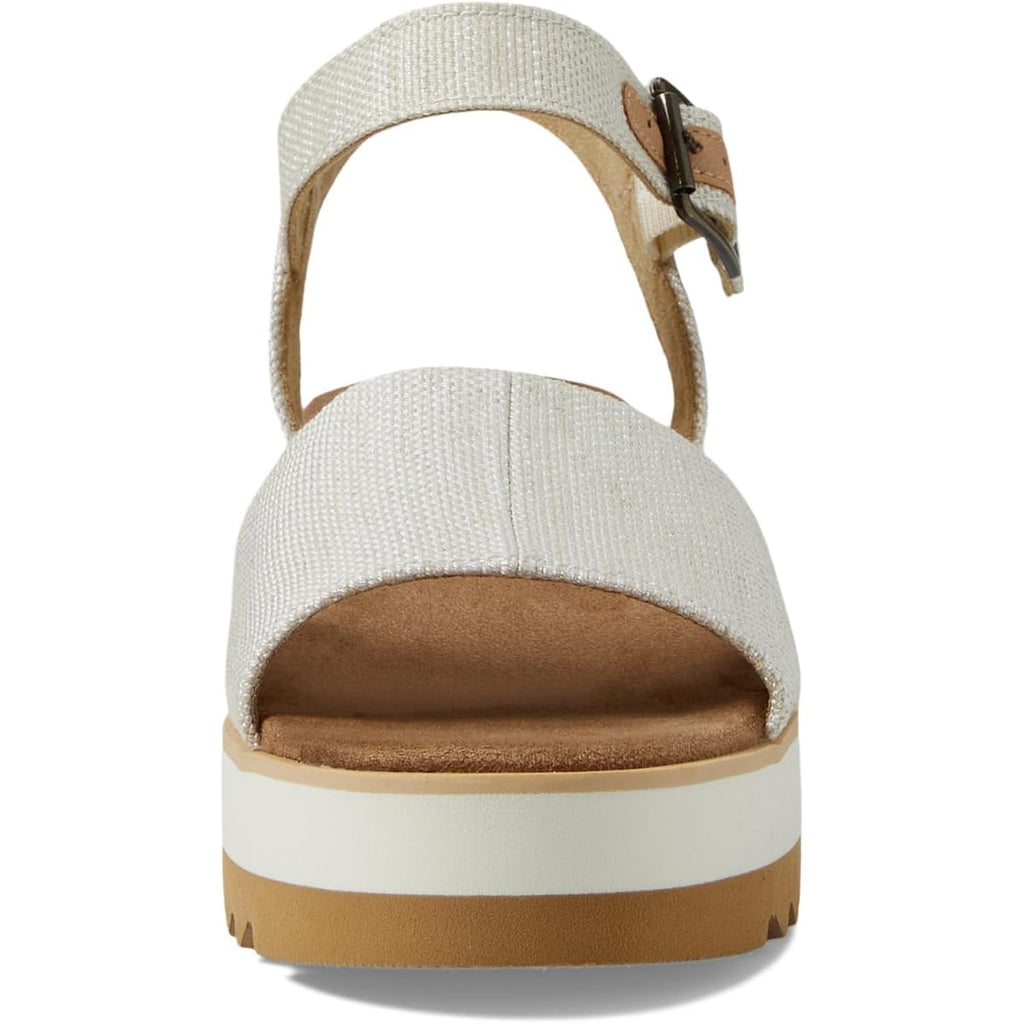 Toms Women'S Diana Wedge Heel Sandal, Leather Upper, Rope-Wrapped Midsole, Adjustable Strap, Buckle, Ortholite Insole