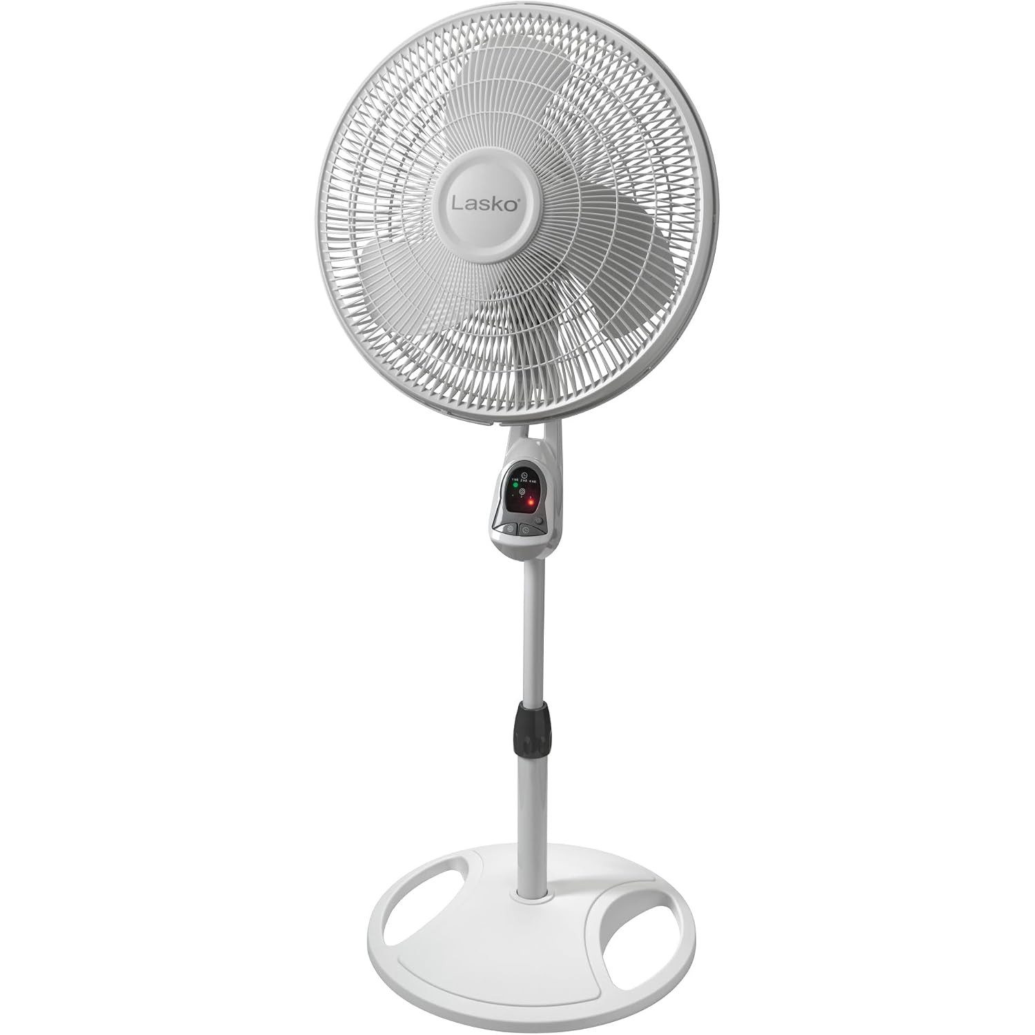 Lasko Oscillating Adjustable Pedestal Stand Fan With Timer And Remote For Indoor, Bedroom, Living Room, Home Office & College Dorm Use, 16 Inch, White, 1646