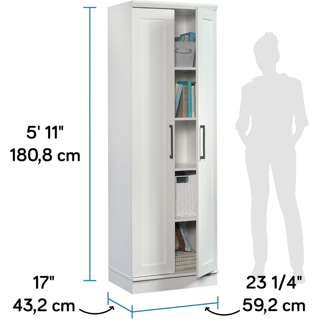 Sauder Homeplus Storage Cabinet/ Pantry Cabinets, Soft White Finish