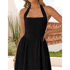 Zesica Women'S Summer Sleeveless Halter Midi Dress 2026 Off Shoulder High Waist Flowy Formal Wedding Guest Long Dresses