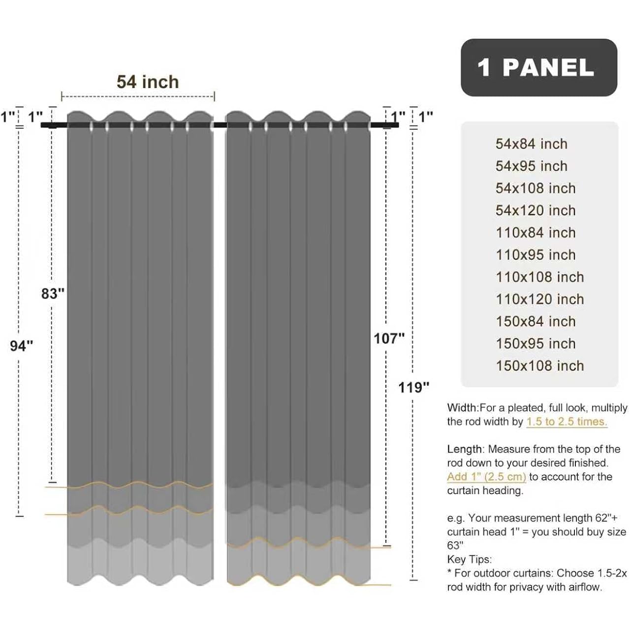 Bonzer Waterproof Outdoor Curtains For Patio