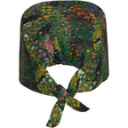 Unisex Adjustable Scrub Caps Elastic Surgical Cap for Men Women Nurse Working Cap with Sweatband Floral Cats