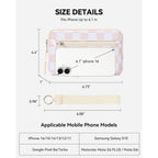 BOSTANTEN Wristlet Wallets for Women RFID Checkered Wallet with ID Window Nylon Wristlet Purse with 3 Zippers
