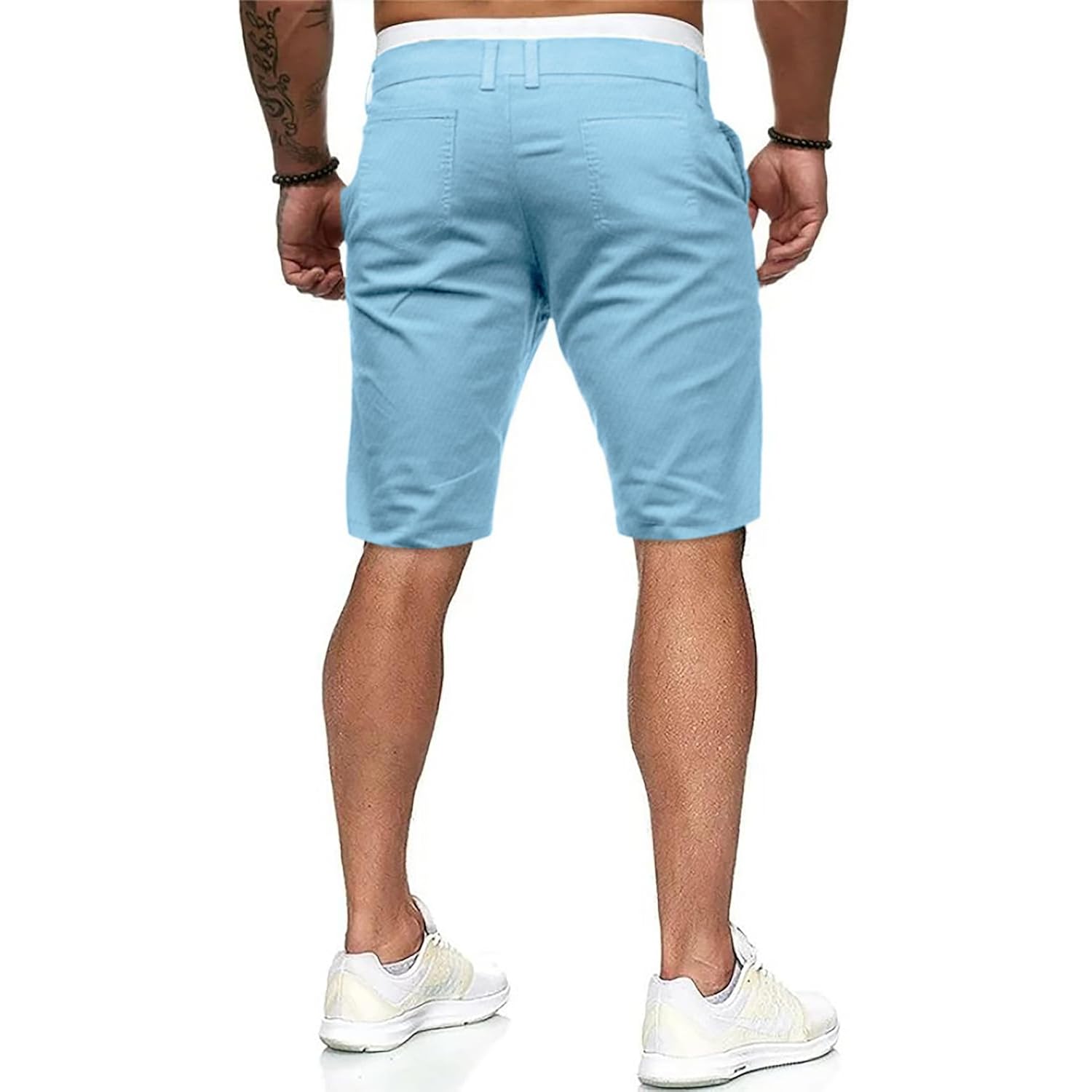 Mens Flat Front Golf Short Work Dress Short With Pockets Casual Shorts Summer Beach Shorts Pants