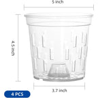 Truedays Orchid Pot – 4 Pack 5 Inch Clear Orchid Pots With Drainage Holes For Repotting – Ideal For Healthy Root Growth – Sturdy Plastic Plant Pot For Indoor & Outdoor Plants