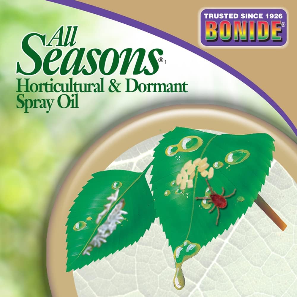 Bonide All Seasons Horticultural & Dormant Spray Oil, 32 Oz | Ready-To-Use Spray, Disease Prevention, Insect Killer, For Organic Gardening