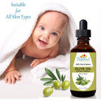 Tropical Holistic Extra Virgin Organic Olive Oil 4 Oz - Cold Pressed Unrefined - Use For Face, Skin, Hair, Dry Scalp, Massage