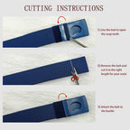 Canvas Web Belt With Stretch Flexibility, Elastic Belt Fit, Top Military Buckle - Adjustable, Cut To Fit