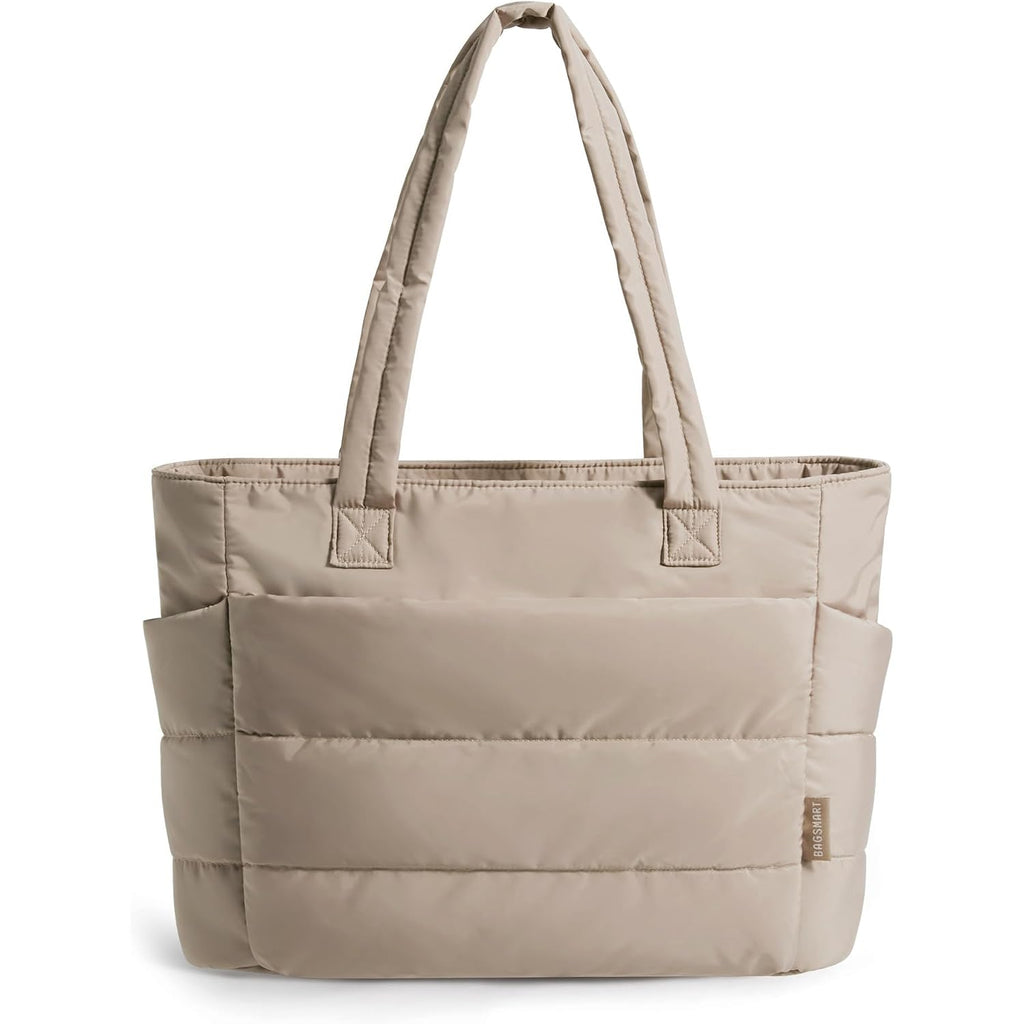 Bagsmart Tote Bag For Women, Lightweight Puffy Tote Bag With Compartments Shoulder Bag Handbag For Travel, Work, Gym | Lightweight
