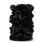 Satin Scrunchies For Women – 8Pcs Black Silk Hair Ties – No Crease, Frizz-Free, Gentle Elastic Hair Bands For Thick & Thin Hair, Soft & Stylish Hair Accessories Gifts