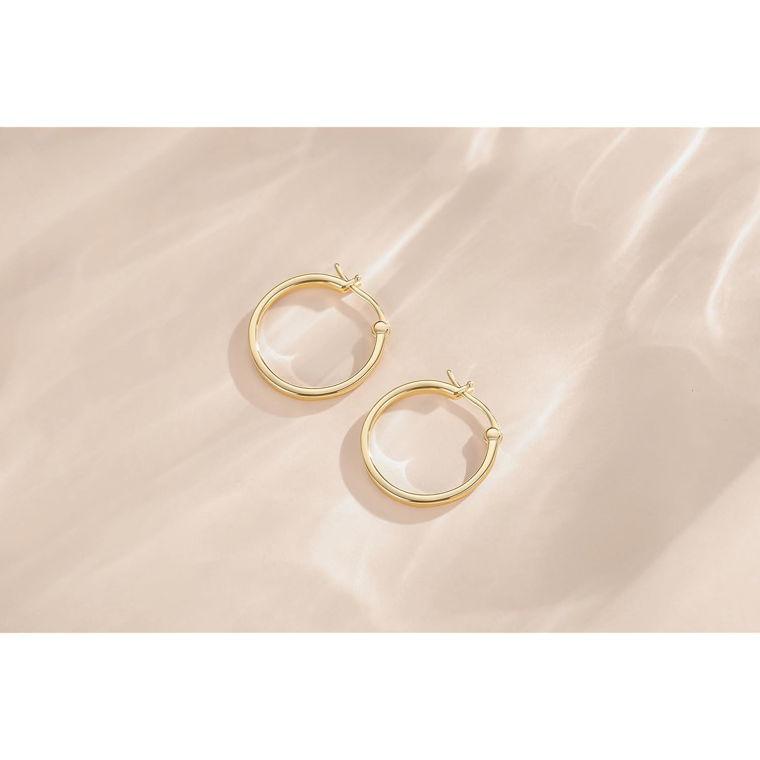 14K Gold Hoop Earrings for Women Gold Earrings for Women Lightweight Classic Square Tube Earrings Women