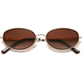 SOJOS Trendy Oval Polarized Sunglasses for Women Men, 80s 90s Chic Retro Vintage Sunnies SJ1248 Dark Brown/Reddish Brown