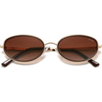 SOJOS Trendy Oval Polarized Sunglasses for Women Men, 80s 90s Chic Retro Vintage Sunnies SJ1248 Dark Brown/Reddish Brown